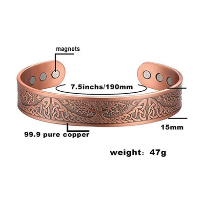 Bracciale Rigido Albero della Vita Rame Anticato