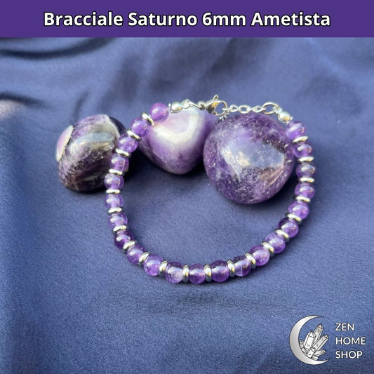 Bracciale Saturno Ametista da 6 mm