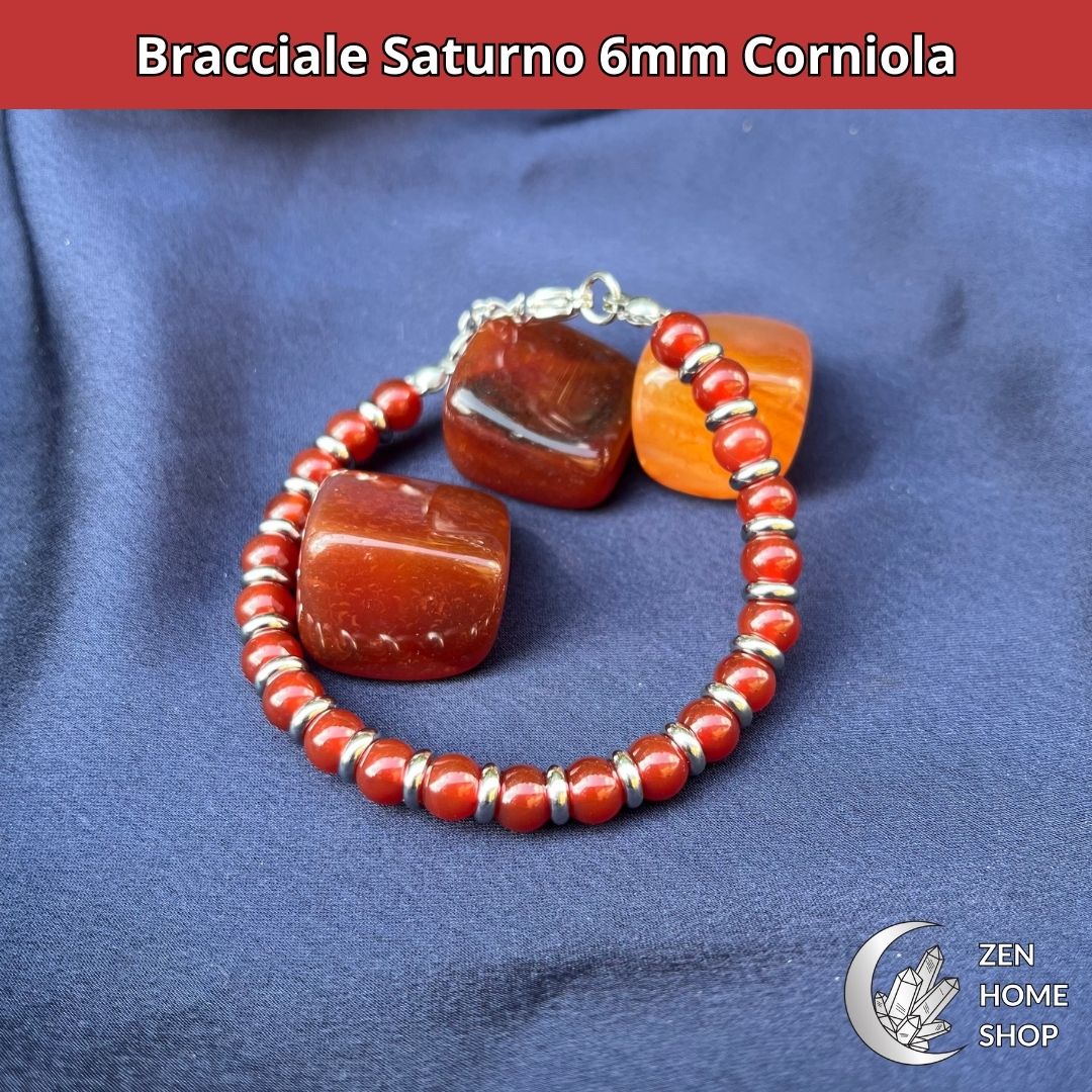 Bracciale Saturno Corniola da 6 mm