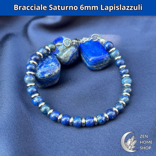 Bracciale Saturno Lapislazzuli da 6 mm