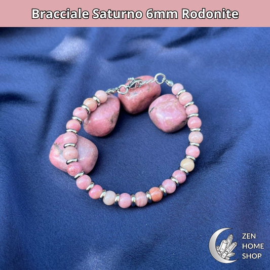 Bracciale Saturno Rodonite da 6 mm