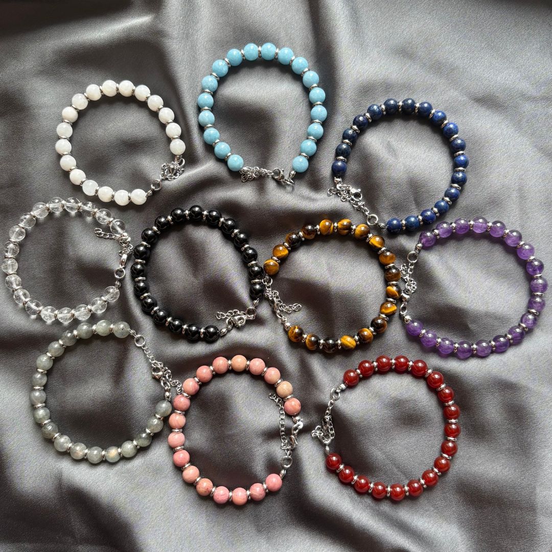 Set 10 Bracciali Saturno Pietre Naturali 8mm