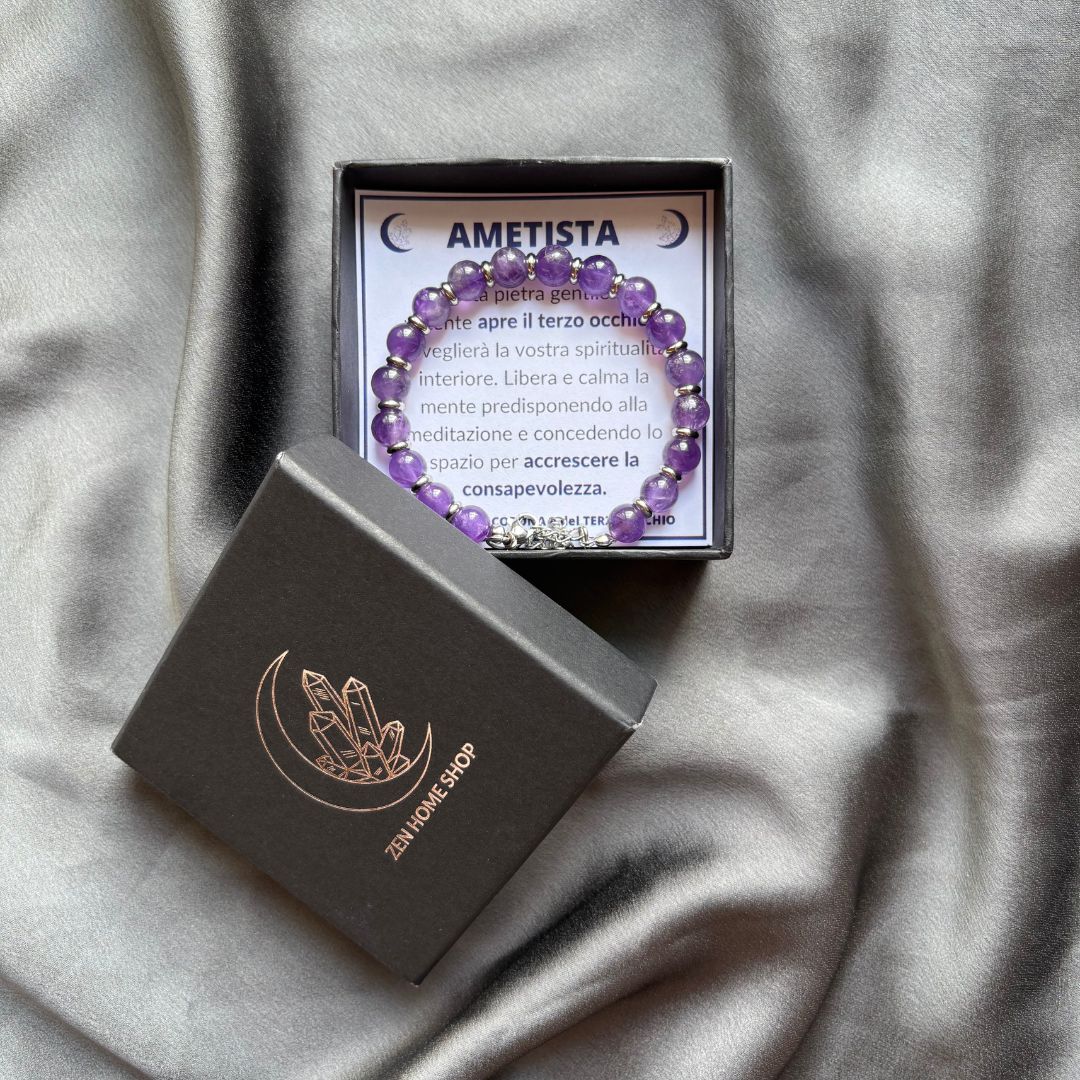 Bracciale Saturno 8mm Ametista