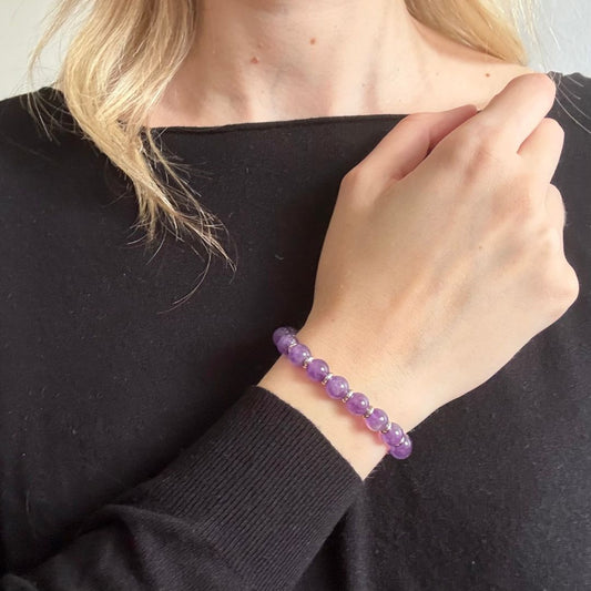 Bracciale Saturno 8mm Ametista