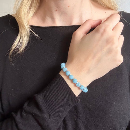 Bracciale Saturno 8mm Angelite
