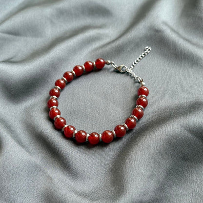 Bracciale Saturno 8mm Corniola