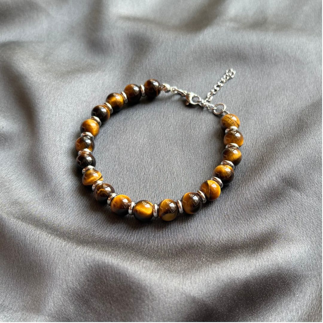 Bracciale Saturno 8mm Occhio di Tigre
