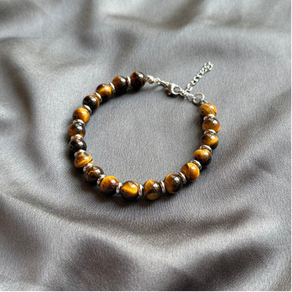 Bracciale Saturno 8mm Occhio di Tigre