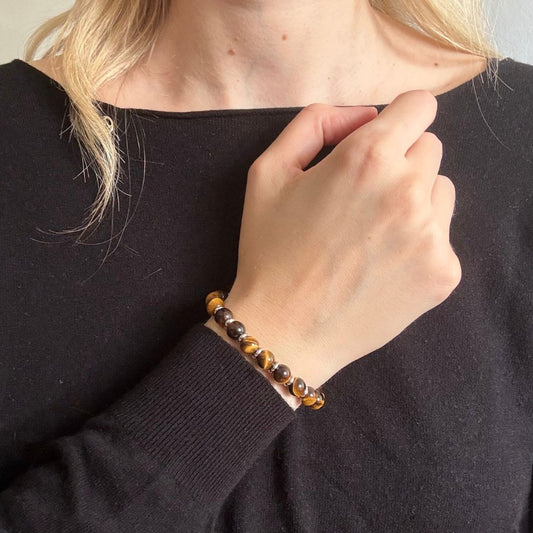 Bracciale Saturno 8mm Occhio di Tigre