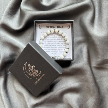 Bracciale Saturno 8mm Pietra Luna