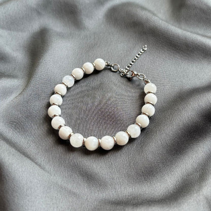 Bracciale Saturno 8mm Pietra Luna