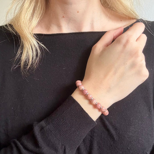 Bracciale Saturno 8mm Rodonite