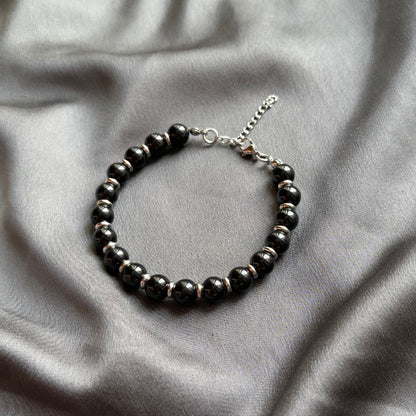 Bracciale Saturno 8mm Tormalina Nera