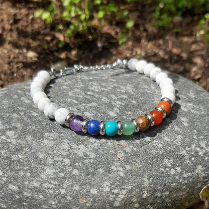 Bracciale Howlite Saturno 7 Chakra