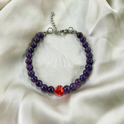 Bracciale Cuore Ametista 6mm