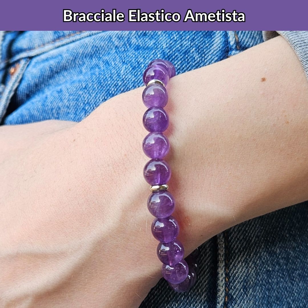 Bracciale Elastico Ametista da 8mm