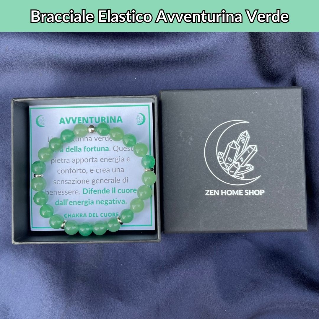 Bracciale Elastico Avventurina Verde da 8mm