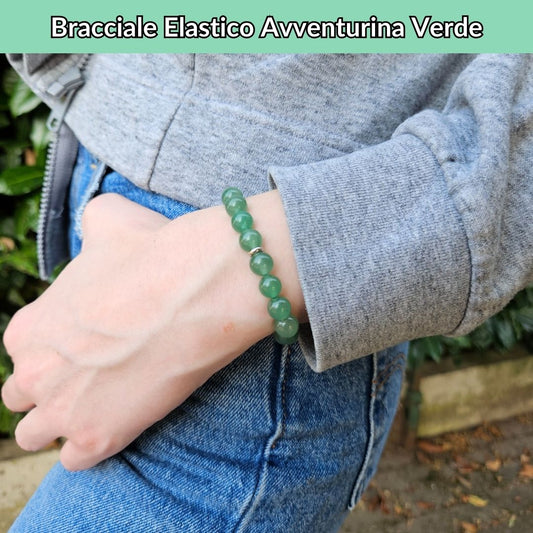 Bracciale Elastico Avventurina Verde da 8mm