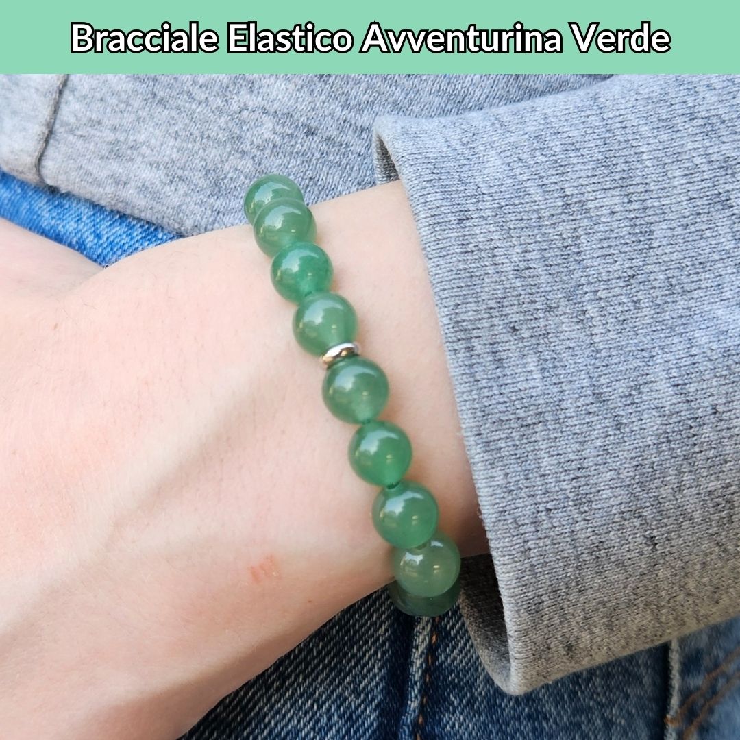 Bracciale Elastico Avventurina Verde da 8mm