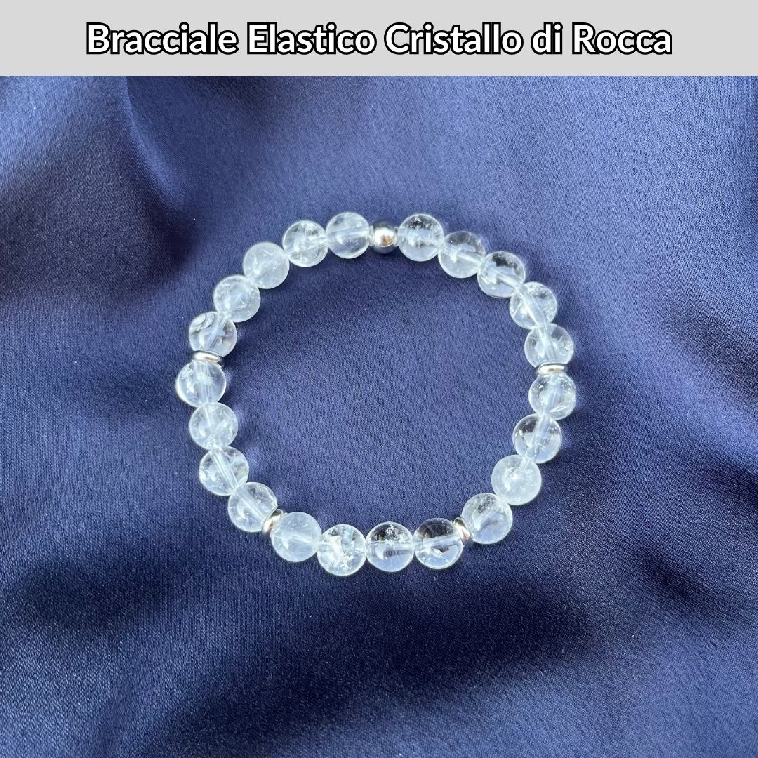 Bracciale Elastico Cristallo di Rocca da 8mm