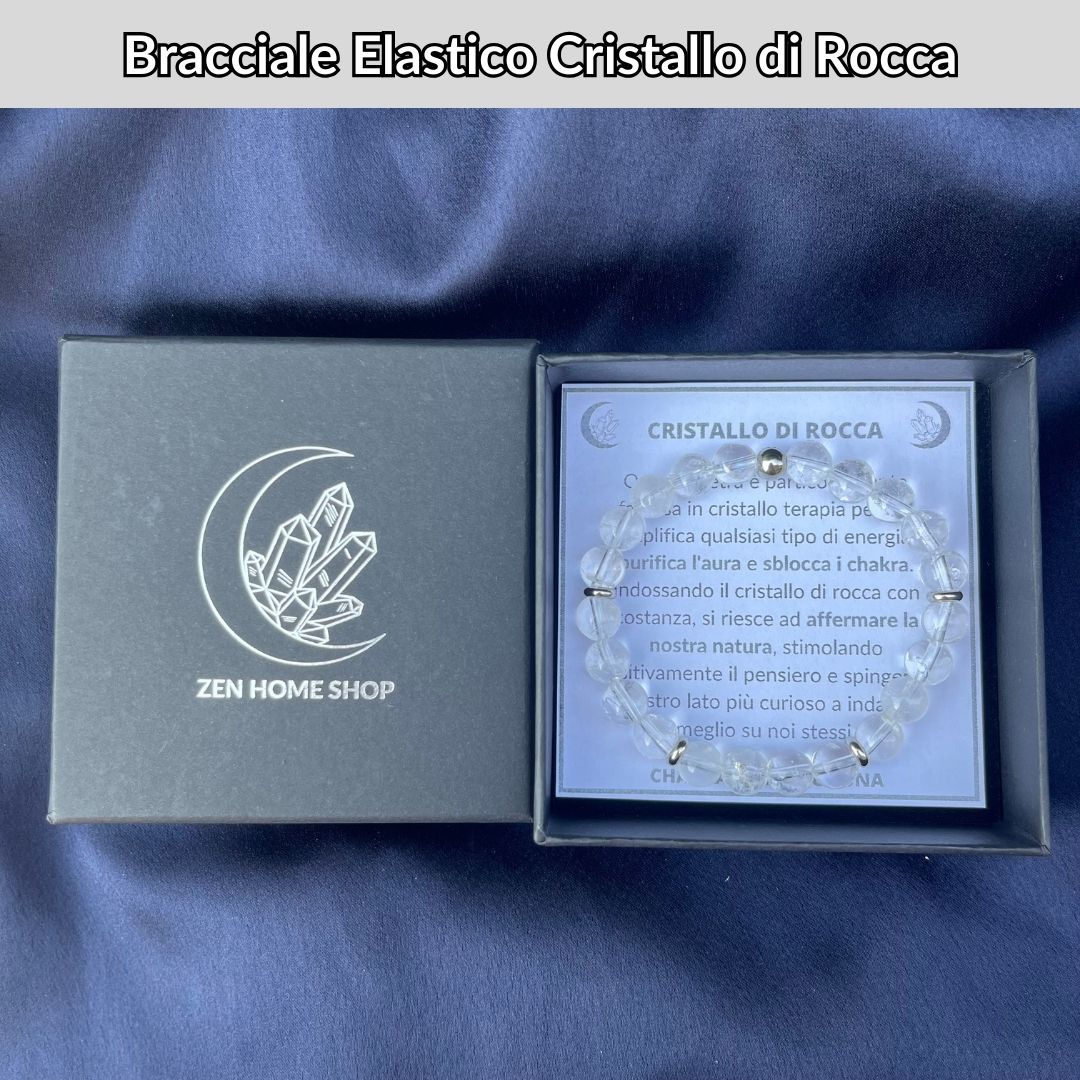 Bracciale Elastico Cristallo di Rocca da 8mm
