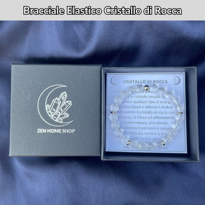 Bracciale Elastico Cristallo di Rocca da 8mm