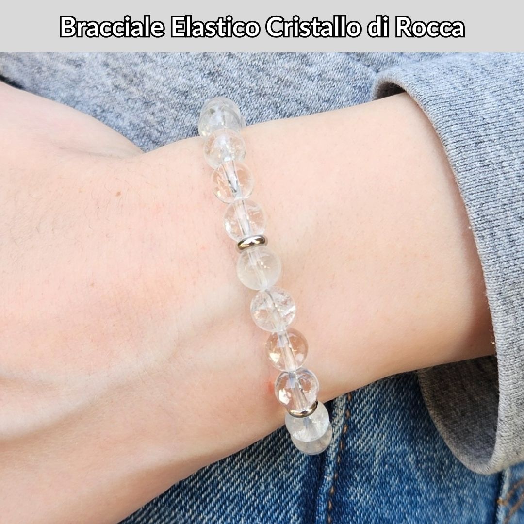 Bracciale Elastico Cristallo di Rocca da 8mm