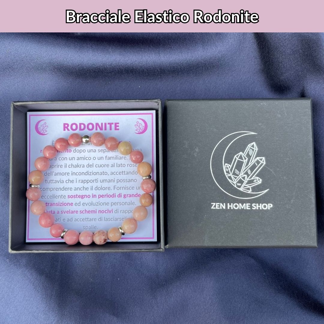 Bracciale Elastico Rodonite da 8mm