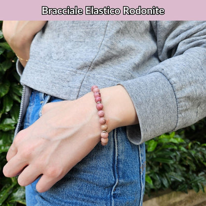 Bracciale Elastico Rodonite da 8mm