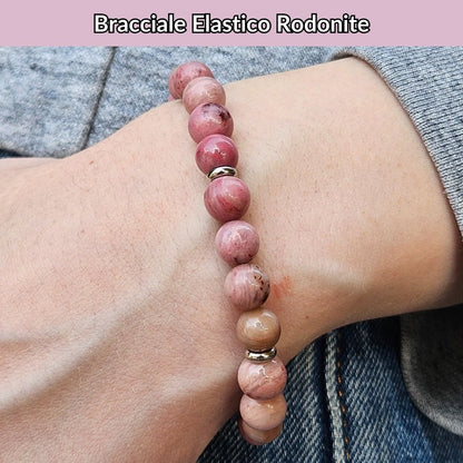 Bracciale Elastico Rodonite da 8mm