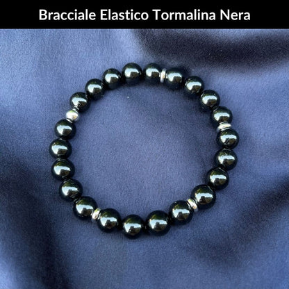 Bracciale Elastico Tormalina Nera da 8mm