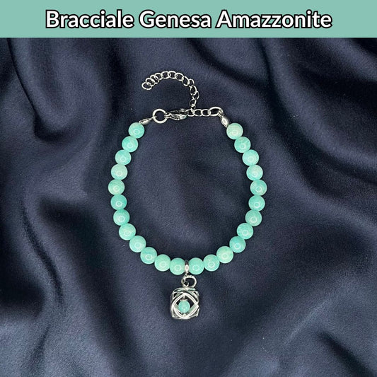 Bracciale Pietra Naturale & Charm Genesina Amazzonite