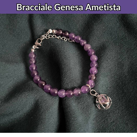 Bracciale Pietra Naturale & Charm Genesina Ametista