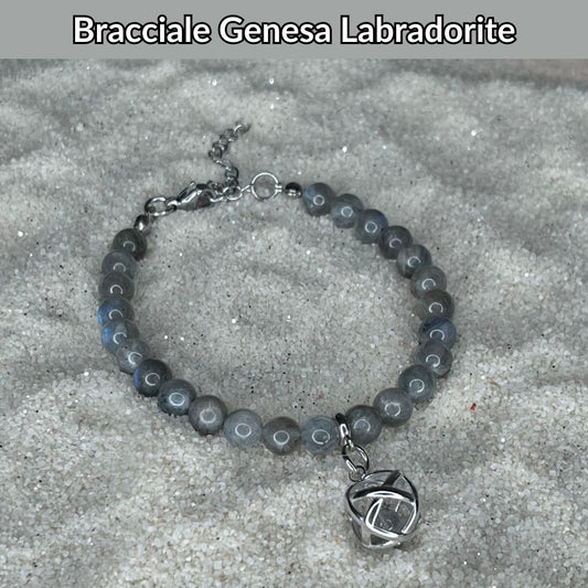 Bracciale Pietra Naturale & Charm Genesina Labradorite