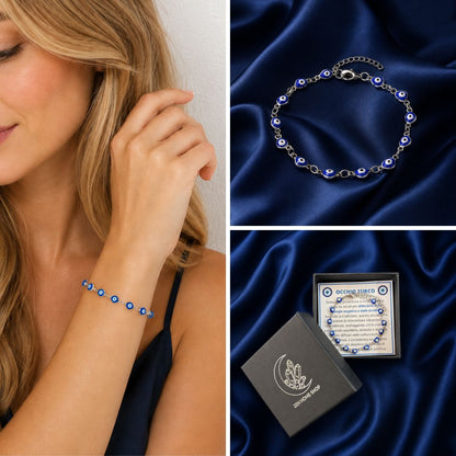 Bracciale Occhio Turco con Cuori Smaltati – Acciaio Inox 304