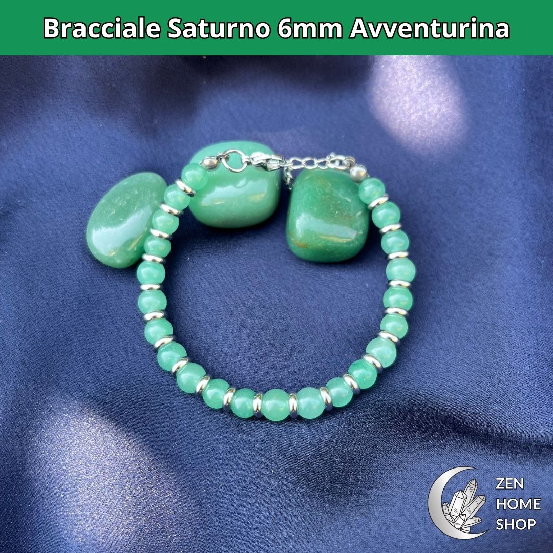 Bracciale Saturno Avventurina da 6 mm