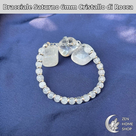 Bracciale Saturno Cristallo di Rocca da 6 mm