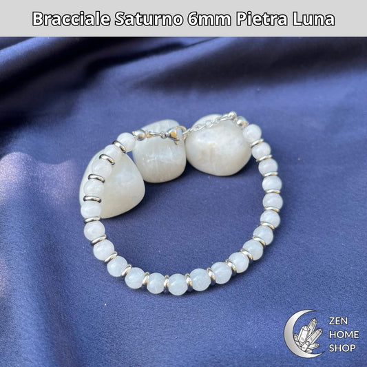 Bracciale Saturno Pietra Luna da 6 mm