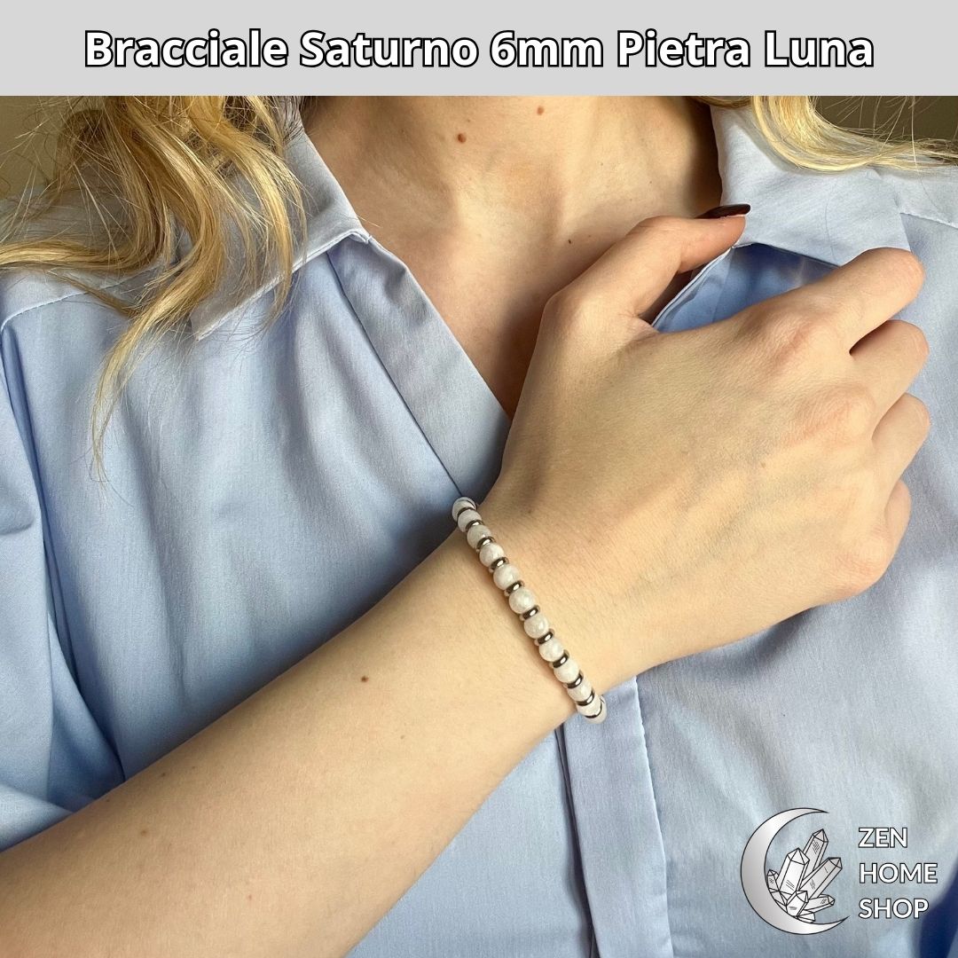 Bracciale Saturno Pietra Luna da 6 mm