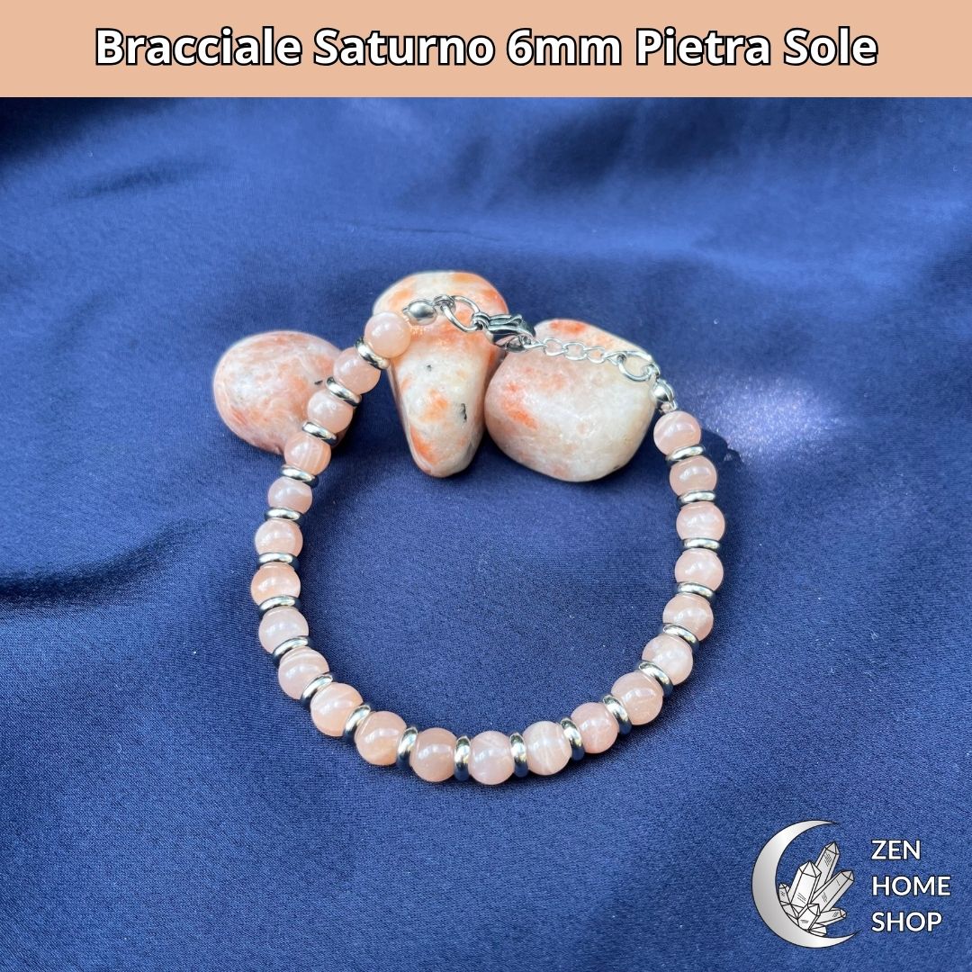 Bracciale Saturno pietra sole da 6 mm