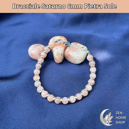 Bracciale Saturno pietra sole da 6 mm