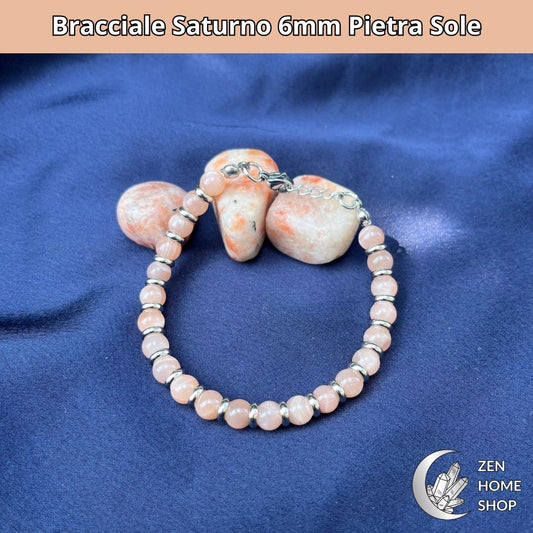 Bracciale Saturno pietra sole da 6 mm