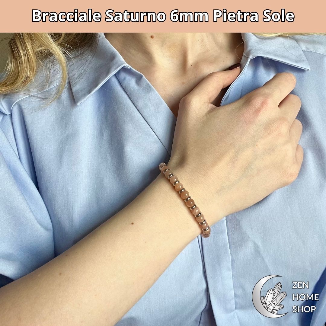 Bracciale Saturno pietra sole da 6 mm