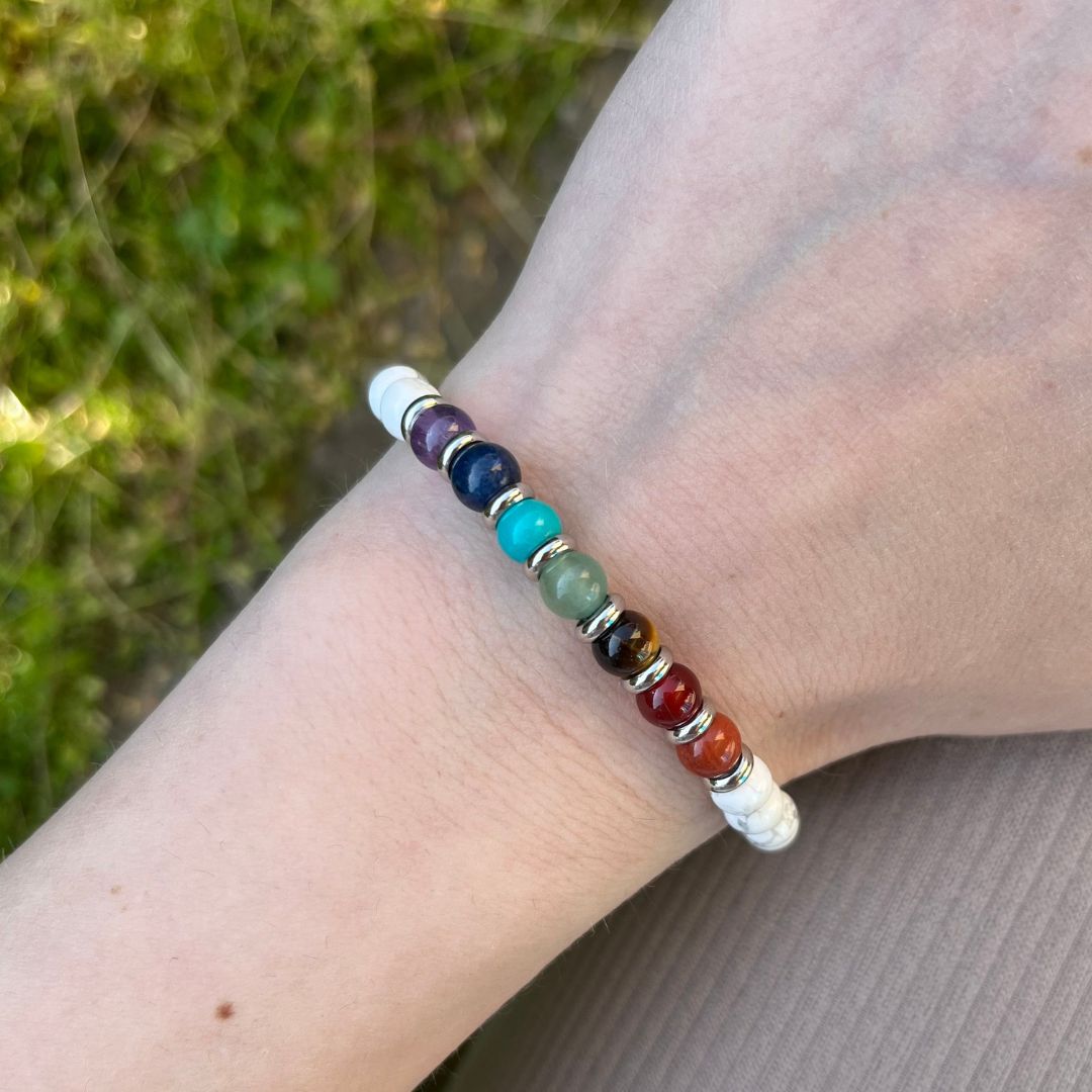 Bracciale Howlite Saturno 7 Chakra