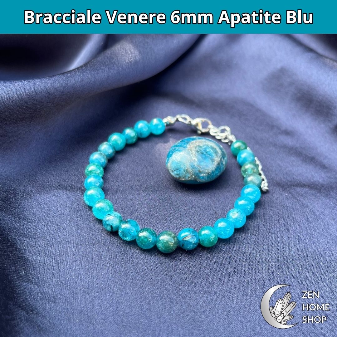 Bracciale Venere Apatite Blu da 6 mm