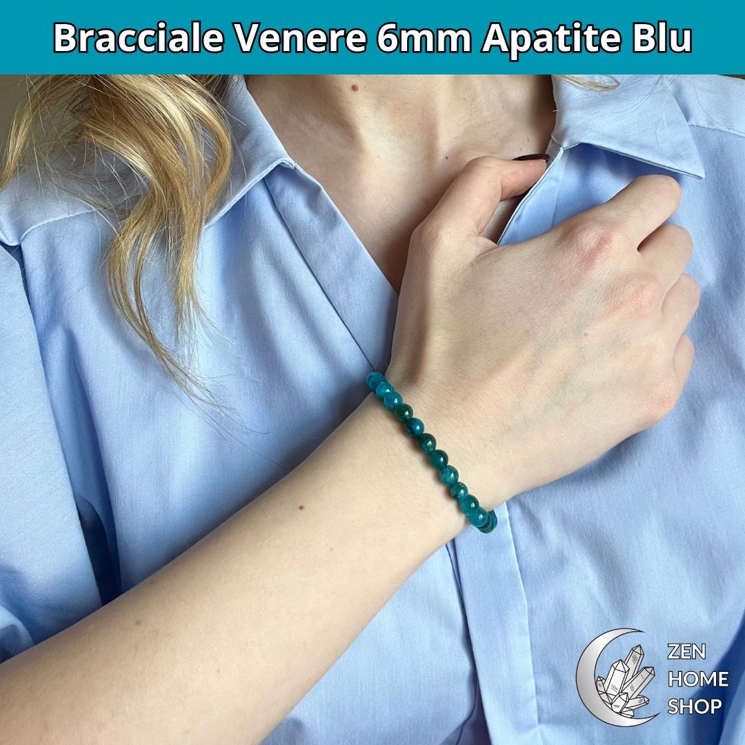 Bracciale Venere Apatite Blu da 6 mm