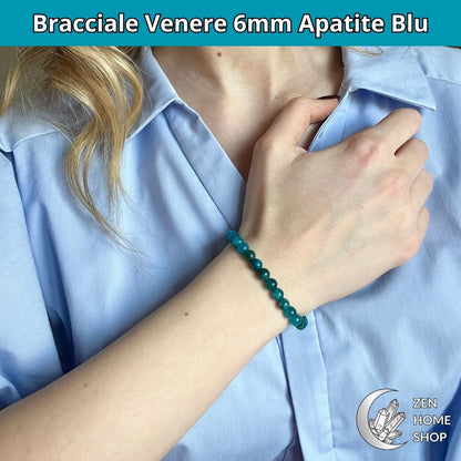 Bracciale Venere Apatite Blu da 6 mm