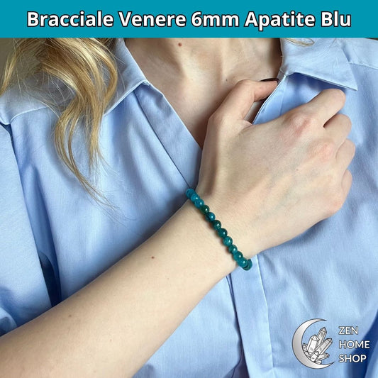 Bracciale Venere Apatite Blu da 6 mm