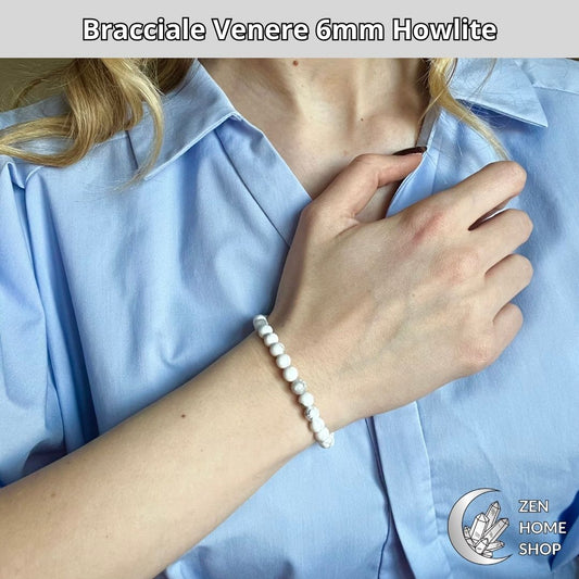 Bracciale Venere Howlite da 6 mm