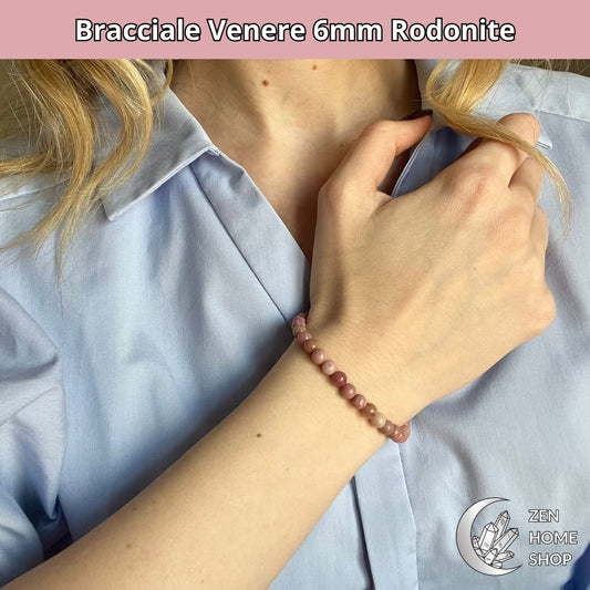 Bracciale Venere Rodonite da 6 mm
